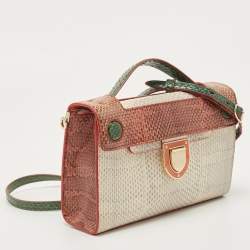 Pre Owned Dior Multicolor Watersnake Leather Mini Diorever Top Handle Bag