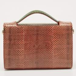 Pre Owned Dior Multicolor Watersnake Leather Mini Diorever Top Handle Bag