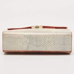 Pre Owned Dior Multicolor Watersnake Leather Mini Diorever Top Handle Bag