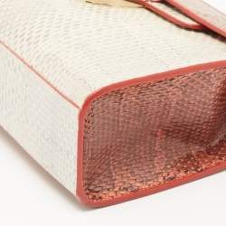 Pre Owned Dior Multicolor Watersnake Leather Mini Diorever Top Handle Bag