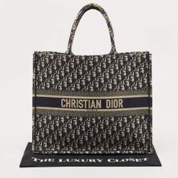 مملوكة مسبقًا Dior Blue Oblique Canvas Large Book Tote