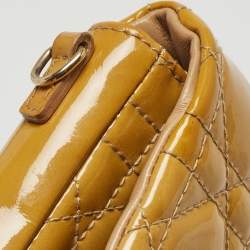 Pre Owned Dior Yellow Cannage Patent Leather Miss Dior Promenade Chain Clutch