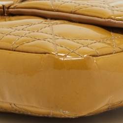 Pre Owned Dior Yellow Cannage Patent Leather Miss Dior Promenade Chain Clutch