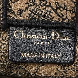 Pre Owned Dior Black Toile De Jouy Embroidery Canvas Mini Book Tote Phone Bag