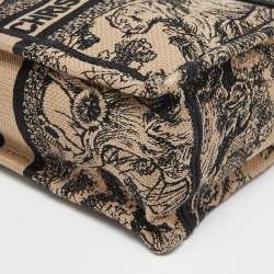 Pre Owned Dior Black Toile De Jouy Embroidery Canvas Mini Book Tote Phone Bag
