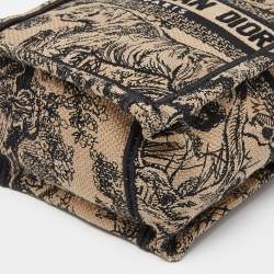 Pre Owned Dior Black Toile De Jouy Embroidery Canvas Mini Book Tote Phone Bag