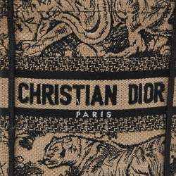 Pre Owned Dior Black Toile De Jouy Embroidery Canvas Mini Book Tote Phone Bag