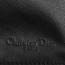 Pre Owned Dior Black Cannage Patent Leather Lady Dior Card Holder