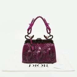 مملوكة مسبقًا Dior Purple Woven Leather Medium Limited Edition Samourai 1947 Frame Bag