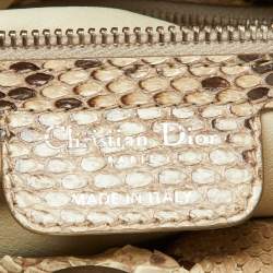 Pre Owned Dior Beige Python Le Trente Shoulder Bag