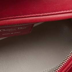 Pre Owned Dior Two Tone Pink Cannage Leather Medium Lady Dior Tote