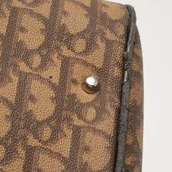 Dior Brown Oblique Coated Canvas And Leather Trotter Romantique Satchel