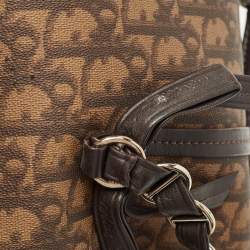 Dior Brown Oblique Coated Canvas And Leather Trotter Romantique Satchel