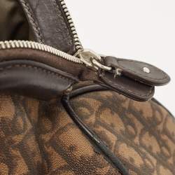 Dior Brown Oblique Coated Canvas And Leather Trotter Romantique Satchel