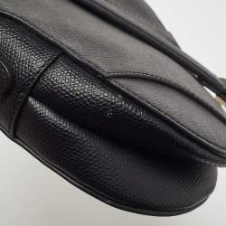 Dior Black Leather Mini Saddle Bag