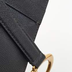 Dior Black Leather Mini Saddle Bag