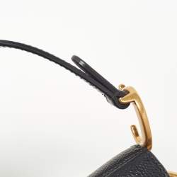 Dior Black Leather Mini Saddle Bag