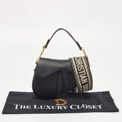 Dior Black Leather Mini Saddle Bag