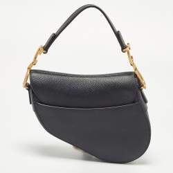 Dior Black Leather Mini Saddle Bag