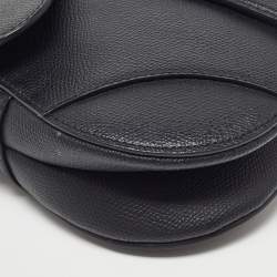 Dior Black Leather Mini Saddle Bag