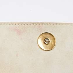 Pre Owned Dior Metallic Gold Glossy Leather Studded Diorama Vertical Clutch