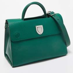 Pre Owned Dior Green Leather Medium Diorever Bag