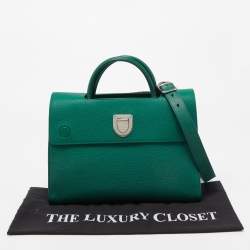 Pre Owned Dior Green Leather Medium Diorever Bag