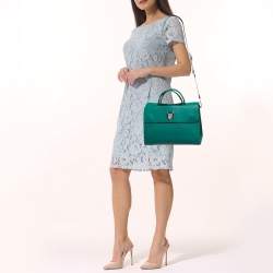 Pre Owned Dior Green Leather Medium Diorever Bag