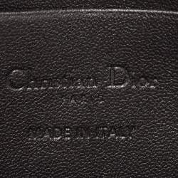 Pre Owned Dior Black Cannage Leather Lady Dior Phone Holder with Chain