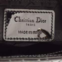 Dior Black Cannage Patent Leather Mini Lady Dior Tote