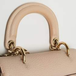 Dior Beige Leather Mini Be Dior Top Handle Bag