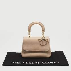 Dior Beige Leather Mini Be Dior Top Handle Bag
