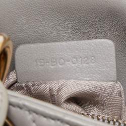 Dior Grey Cannage Leather Mini Chain Lady Dior Tote