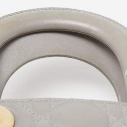 Dior Grey Cannage Leather Mini Chain Lady Dior Tote