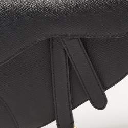 Pre Owned Dior Black Leather Mini Saddle Bag