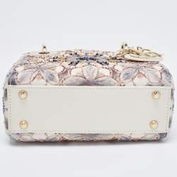Dior Multicolor Embroidered Leather KaleiDiorscopic Mini Lady Dior Tote