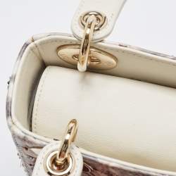 Dior Multicolor Embroidered Leather KaleiDiorscopic Mini Lady Dior Tote