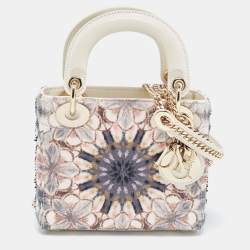 Dior Multicolor Embroidered Leather KaleiDiorscopic Mini Lady Dior Tote
