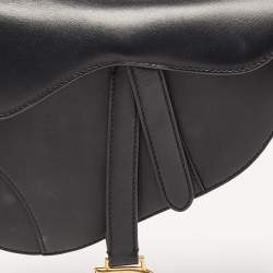 Dior Black Leather Mini Saddle Bag