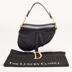 Dior Black Leather Mini Saddle Bag
