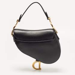 Dior Black Leather Mini Saddle Bag