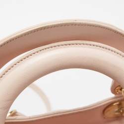 Pre Owned Dior Pink Cannage Leather Large Lady Dior Tote