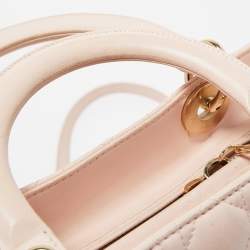 Pre Owned Dior Pink Cannage Leather Large Lady Dior Tote