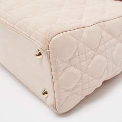 Pre Owned Dior Pink Cannage Leather Large Lady Dior Tote
