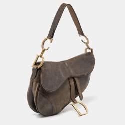 Pre Owned Dior Brown Leather Saddle Bag