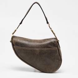 Pre Owned Dior Brown Leather Saddle Bag