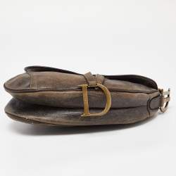 Pre Owned Dior Brown Leather Saddle Bag