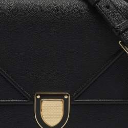 Pre Owned Dior Black Leather Medium Diorama Flap Shoulder Bag