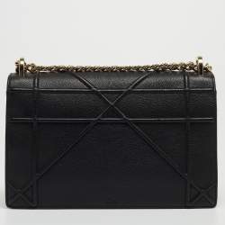 Pre Owned Dior Black Leather Medium Diorama Flap Shoulder Bag