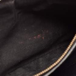 Pre Owned Dior Black Grained Leather Saddle Chain Pouch